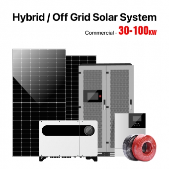 Système solaire hybride / hors réseau à usage commercial 30-100KW 