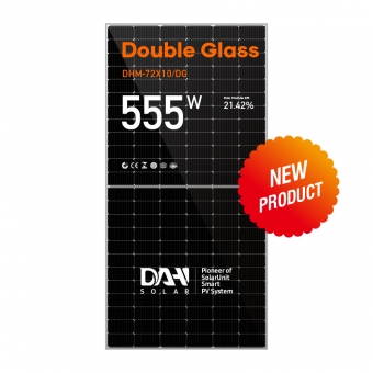 DHM-72X10/DG-525~555W Panneaux solaires mono à haute efficacité en verre double 