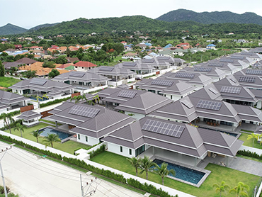 Système solaire sur le toit des villas thaïlandaises 200kw